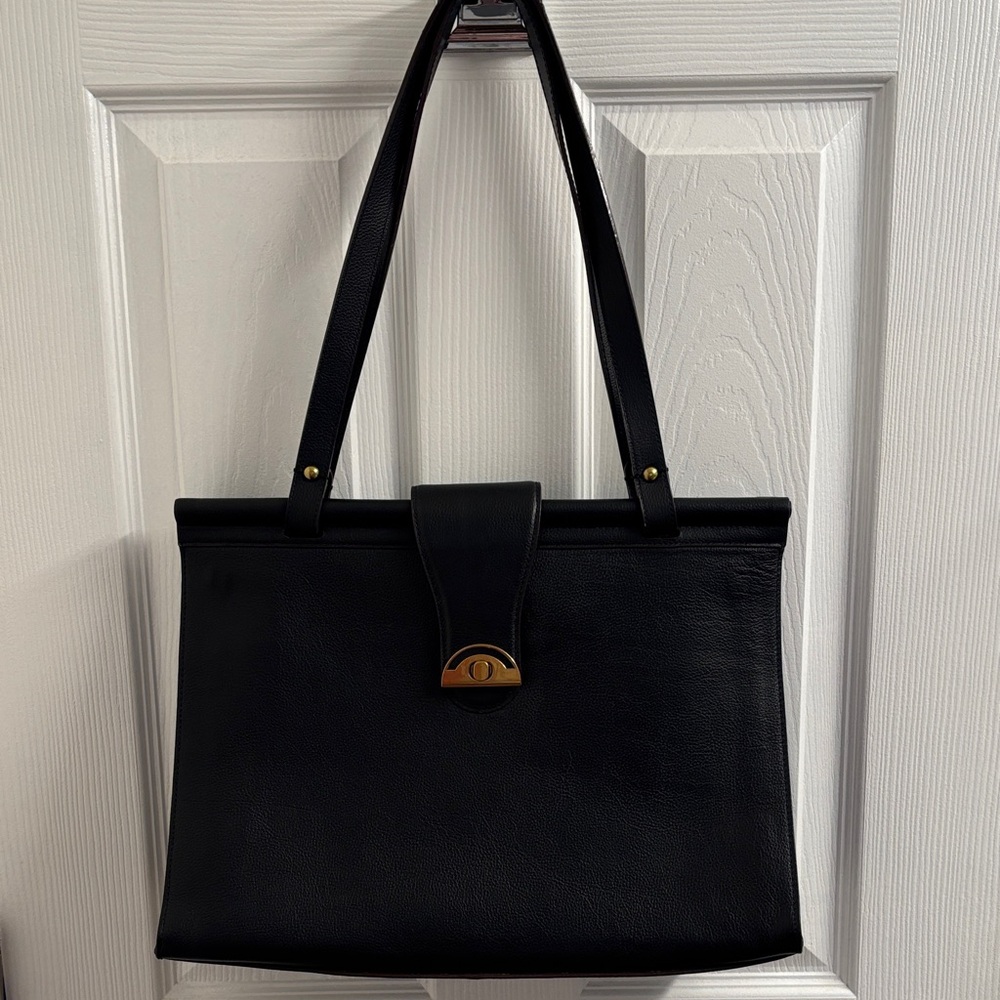Elegant ANTONIO MELANI Black Leather Tote Bag Handbag
